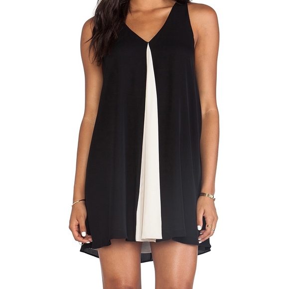 Alice & Olivia Rola Front Godet Leather T-Back Dress - Picture 3 of 8